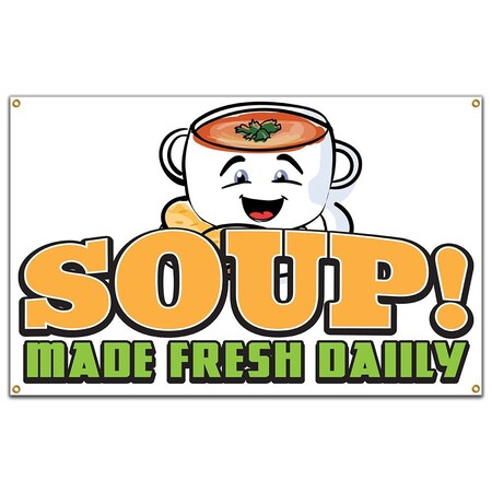 Signmission Soup Banner Concession Stand Food Truck Single Sided B-120 Soup19